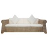   Set di Divani 2 pz con Cuscini in Rattan Naturale