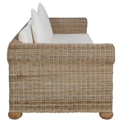   Set di Divani 2 pz con Cuscini in Rattan Naturale