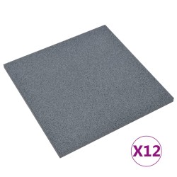   Piastrelle Anticaduta 12 pz in Gomma 50x50x3 cm Grigie