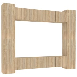   Set Mobili Porta TV 8pz Rovere Sonoma in Legno Ingegnerizzato