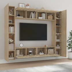   Set Mobili Porta TV 8pz Rovere Sonoma in Legno Ingegnerizzato