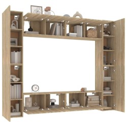   Set Mobili Porta TV 8pz Rovere Sonoma in Legno Ingegnerizzato