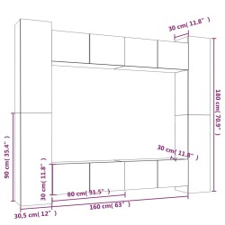   Set Mobili Porta TV 8pz Rovere Sonoma in Legno Ingegnerizzato