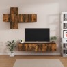   Set di Mobili Porta TV 7 pz Rovere Fumo in Legno Ingegnerizzato