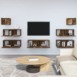   Set di Mobili Porta TV 7 pz Rovere Fumo in Legno Ingegnerizzato