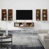 Set di Mobili Porta TV 6 pz Rovere Fumo in Legno Ingegnerizzato