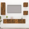   Set di Mobili Porta TV 5 pz Rovere Fumo in Legno Ingegnerizzato