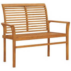 vidaXL Panca da Giardino con Cuscino Rosso 112cm Teak Massello