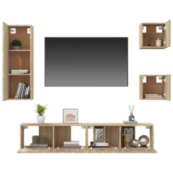   Set di Mobili Porta TV 5 pz Rovere Sonoma in Legno Ingegnerizzato