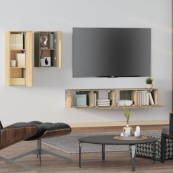   Set di Mobili Porta TV 4 pz Rovere Sonoma in Legno Ingegnerizzato