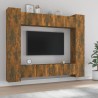 Set Mobili Porta TV 8pz Rovere Fumo in Legno Ingegnerizzato