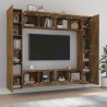 Set Mobili Porta TV 8pz Rovere Fumo in Legno Ingegnerizzato