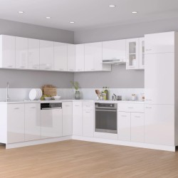   Armadio per Frigo Bianco Lucido 60x57x207 cm in Truciolato