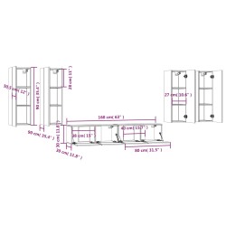   Set di Mobili Porta TV 6 pz Rovere Sonoma in Legno Ingegnerizzato