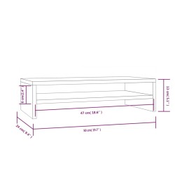   Supporto per Monitor Grigio 50x24x13 cm Legno Massello di Pino