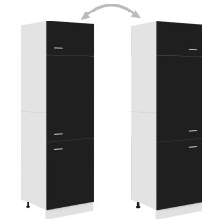   Armadio per Frigo Nero 60x57x207 cm in Legno Ingegnerizzato