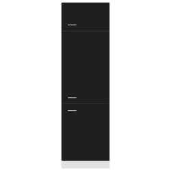   Armadio per Frigo Nero 60x57x207 cm in Legno Ingegnerizzato