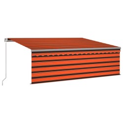    Tenda da Sole Retrattile con Parasole 4x3 m Arancio e Marrone