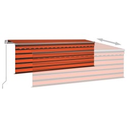    Tenda da Sole Retrattile con Parasole 4x3 m Arancio e Marrone