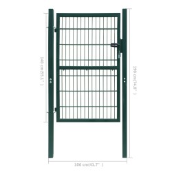   Cancello da Giardino 2D (Singolo) Verde 106 x 190 cm