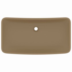 vidaXL Lavandino Lusso Rettangolare Crema Opaco 71x38 cm in Ceramica