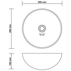 vidaXL Lavandino da Bagno in Ceramica Marrone Scuro Rotondo