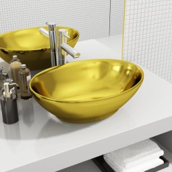 vidaXL Lavandino 40x33x13,5 cm in Ceramica Oro