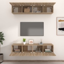   Mobili TV 4 pz Rovere Sonoma 80x30x30 cm in Legno Ingegnerizzato