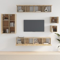   Set Mobili Porta TV 8pz Rovere Sonoma in Legno Ingegnerizzato