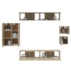   Set Mobili Porta TV 8pz Rovere Sonoma in Legno Ingegnerizzato