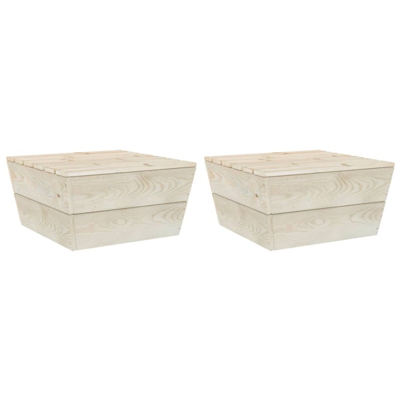   Tavoli da Giardino 2 pz 60x60x30cm in Legno di Abete Impregnato