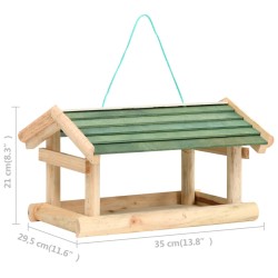 Mangiatoia per Uccelli in Legno Massello 35x29,5x21cm