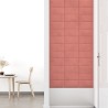 Pannelli Murali 12 pz Rosa 30x15 cm in Velluto 0,54 m²