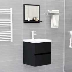   Specchio da Bagno Nero 40x10,5x37 cm in Truciolato