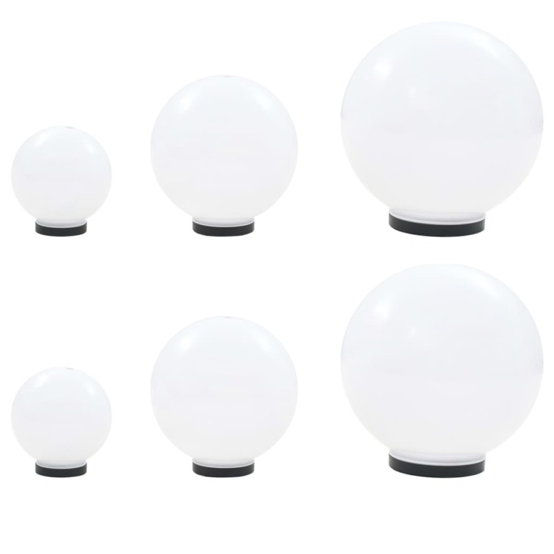 vidaXL Set Lampade a LED Sferiche 6 pz 20/30/40 cm in PMMA