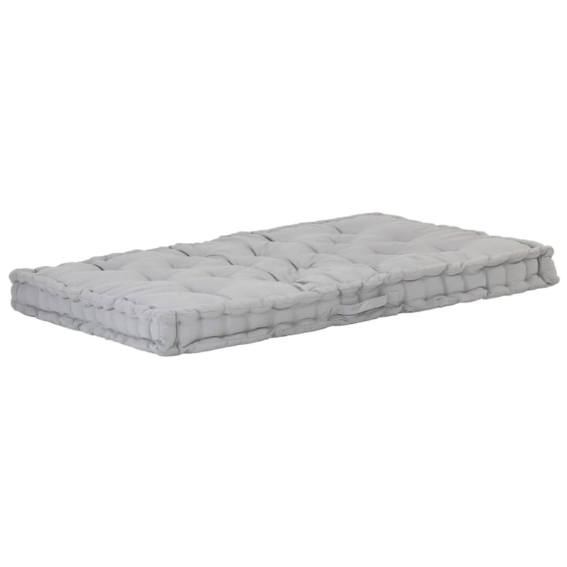   Cuscino per Pallet e Pavimento in Cotone 120x80x10 cm Grigio