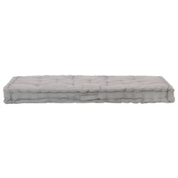   Cuscino per Pallet e Pavimento in Cotone 120x80x10 cm Grigio