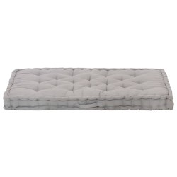   Cuscino per Pallet e Pavimento in Cotone 120x80x10 cm Grigio