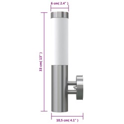 vidaXL Lampada da Parete RVS per Interni ed Esterni Impermeabile