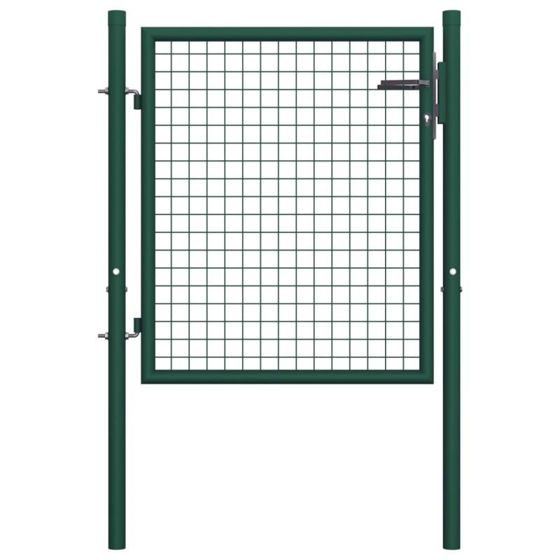 Cancello per Recinzione in Acciaio 100x75 cm Verde