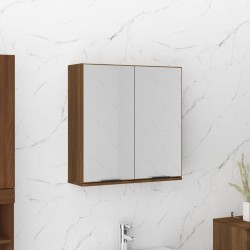 Armadietto a Specchio da Bagno Rovere Marrone 64x20x67 cm