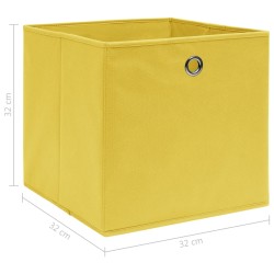 vidaXL Scatole Portaoggetti 10pz Gialle 32x32x32 cm Tessuto