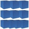 vidaXL Scatole Portaoggetti con Coperchi 10pz Blu 32x32x32 cm Tessuto