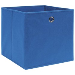 vidaXL Scatole Portaoggetti con Coperchi 10pz Blu 32x32x32 cm Tessuto