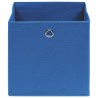 vidaXL Scatole Portaoggetti con Coperchi 10pz Blu 32x32x32 cm Tessuto