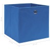 vidaXL Scatole Portaoggetti con Coperchi 10pz Blu 32x32x32 cm Tessuto