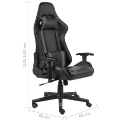   Sedia da Gaming Girevole Grigia in PVC