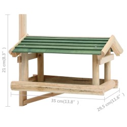   Mangiatoia per Uccelli in Legno Massello 35x29,5x21cm