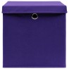 vidaXL Contenitori con Coperchi 10 pz 28x28x28 cm Viola