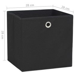 vidaXL Contenitori 4 pz in Tessuto non Tessuto 28x28x28 cm Nero